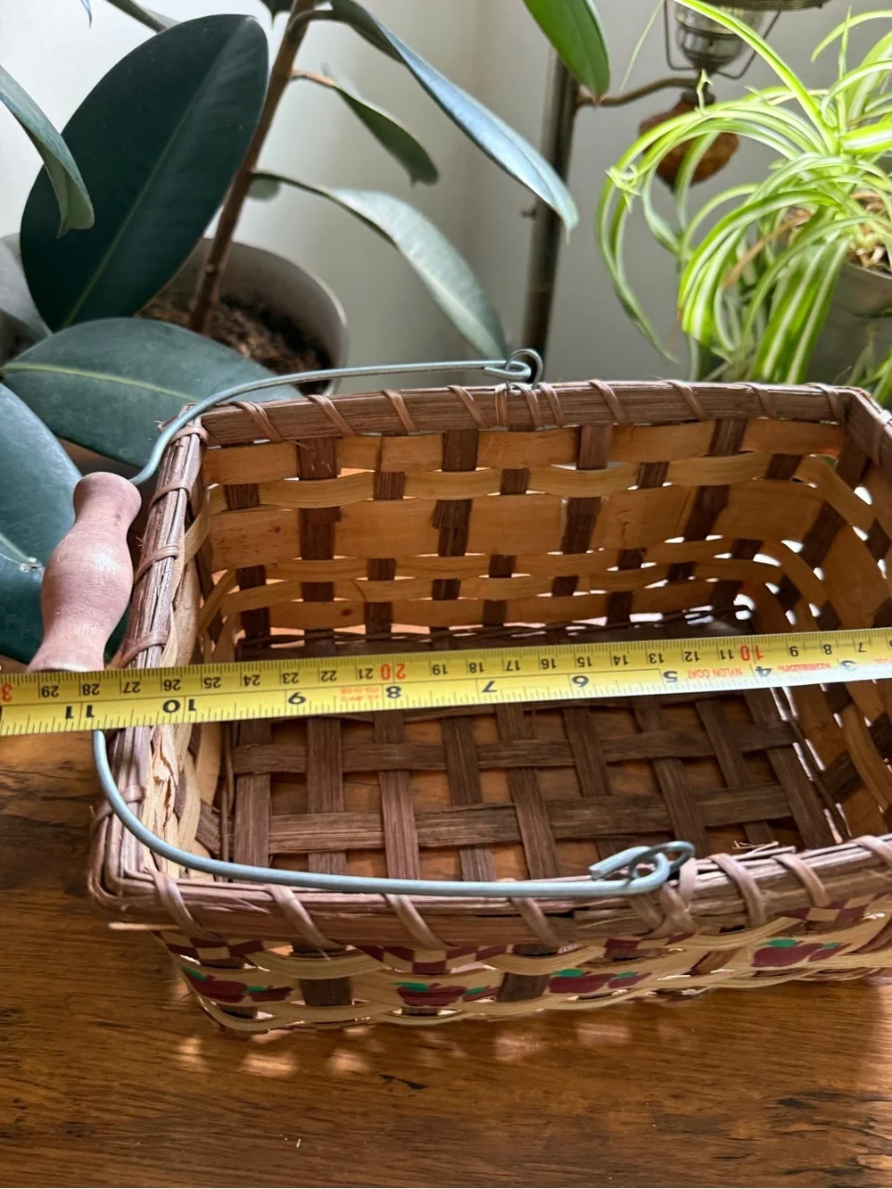 Handwoven Apple Accent Basket - Brown and Red